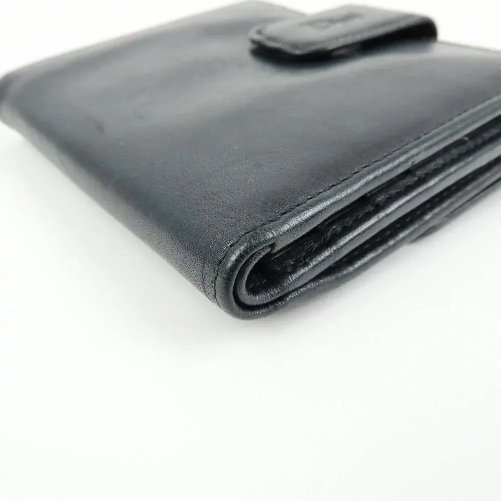 Christian Dior Cannage Lambskin Bi-fold Compact Wallet Black